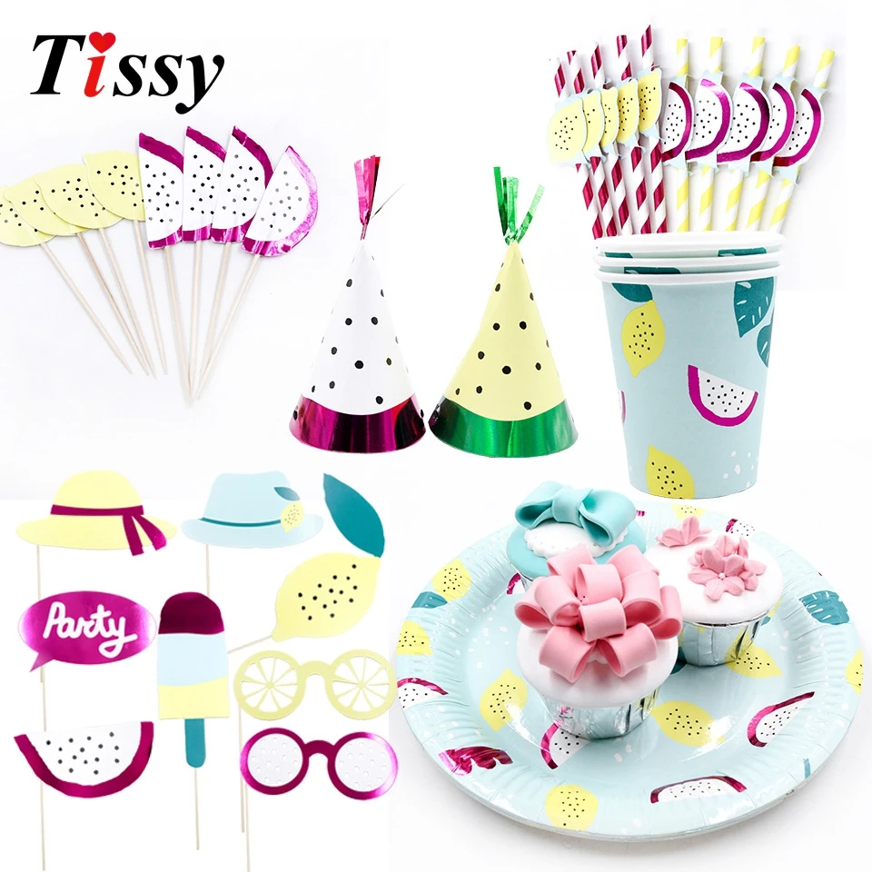 Одноразовая посуда серии фрукты красивый баннер бумажная плитка товары вечерние