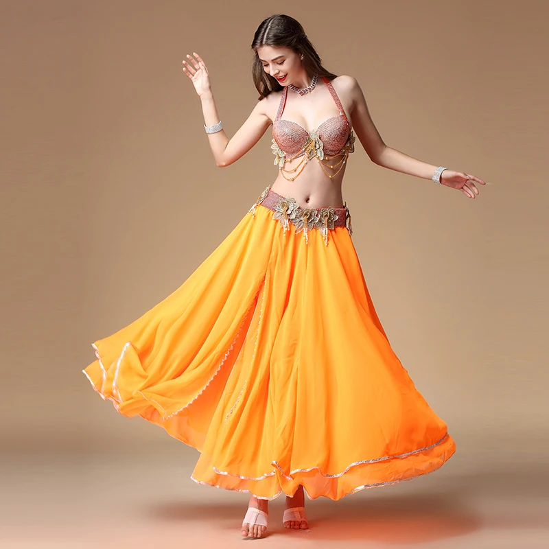 Сверкающий костюм для танца живота выступлений на сцене Женская Одежда танцев