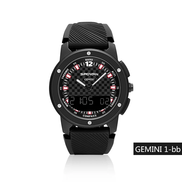 Новая мода SPOVAN GEMINI мужские спортивные часы двойной дисплей наручные часы светодиодный подсветка 5ATM Водонепроницаемые многофункциональные мужские часы - Цвет: GEMINI 1 bb