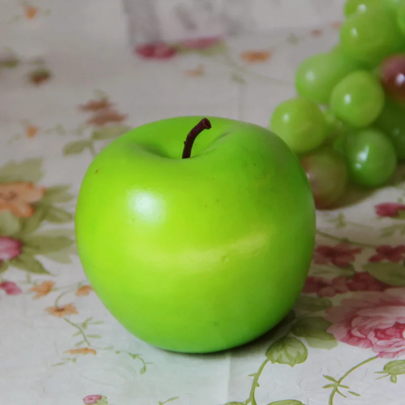 1 шт искусственное яблоко моделирование фрукты поддельные красное яблоко(Red Apple), зеленый Модель apple украшения Еда Подставки для фотографий домашнего декора