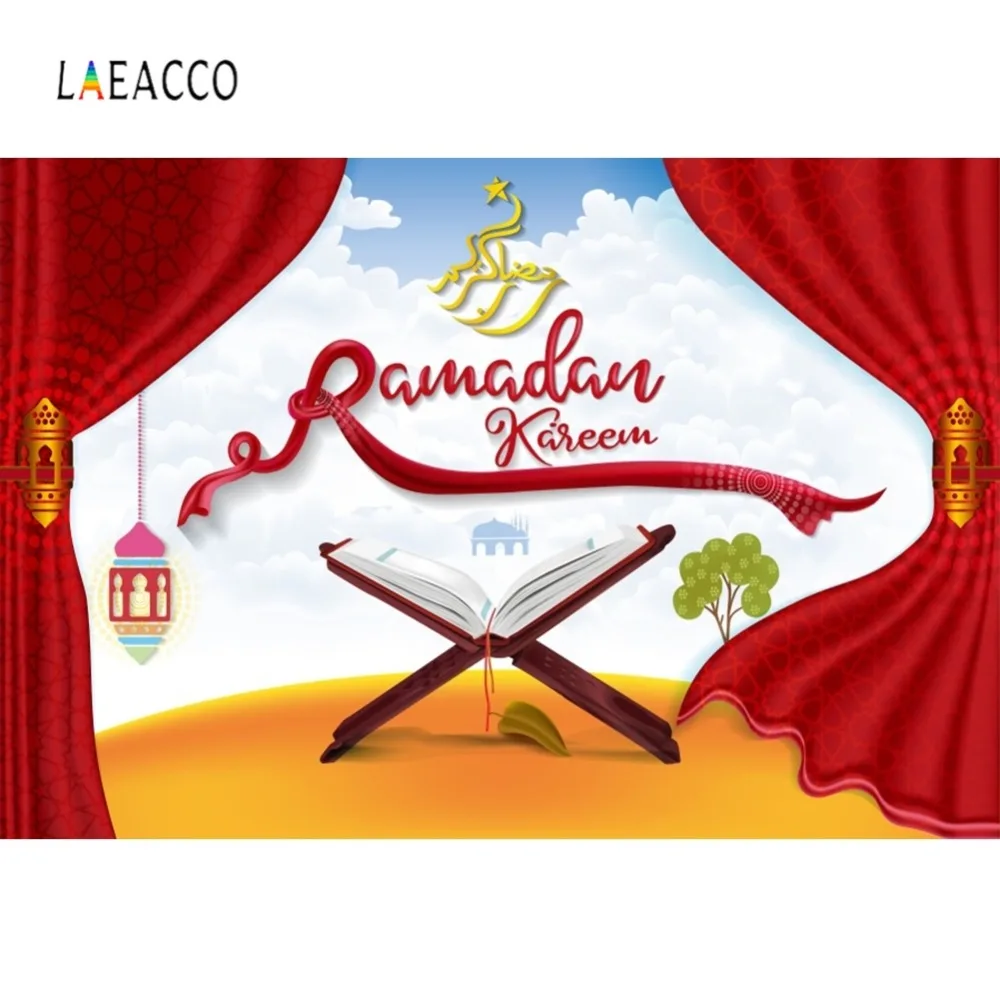 Laeacco ислам Рамадан пост ИД Мубарак мечети фестиваль стены фотографии фоны для