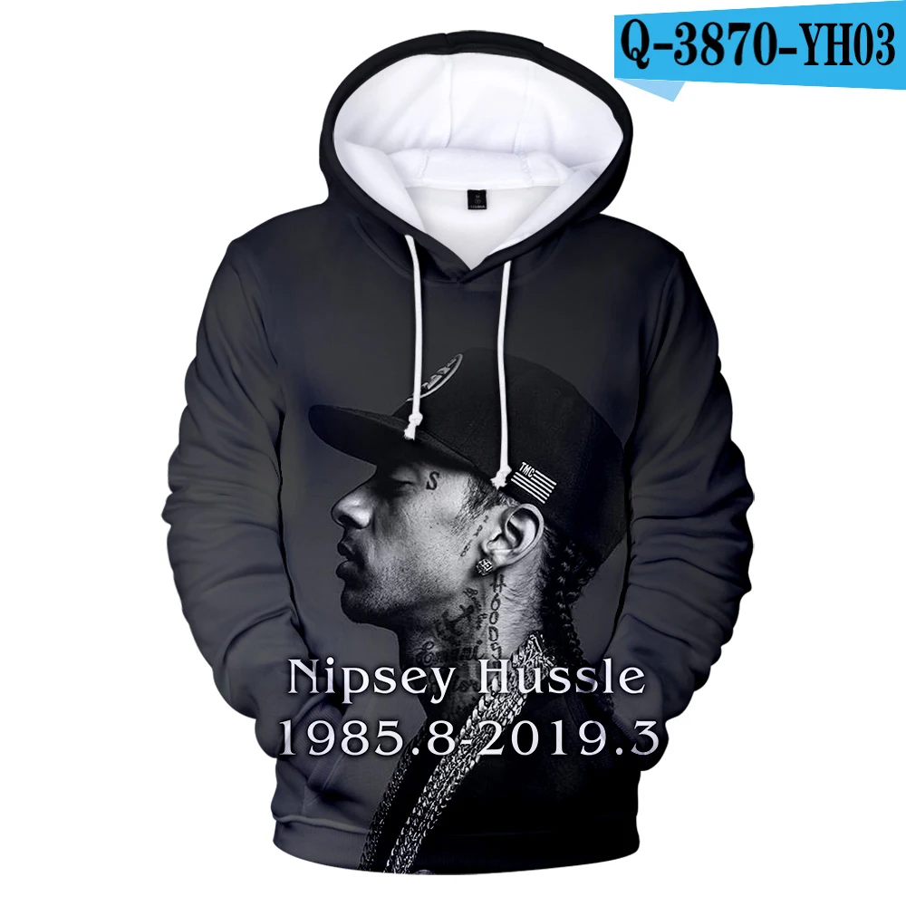 3D Nipsey Hussle Толстовка Свитера большого размера уличная топы весенние мужские толстовки женские пуловер с капюшоном спортивный костюм - Цвет: 3D