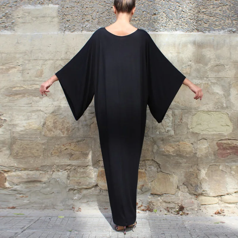 Женское повседневное свободное Макси Платье летнее однотонное длинное платье с