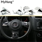 Наклейка на руль автомобиля, отделка чехлов для Volkswagen GOLF 6 MK6 POLO 2010 2011 2012 JETTA MK5 Bora 3 шт. ABS Chrome