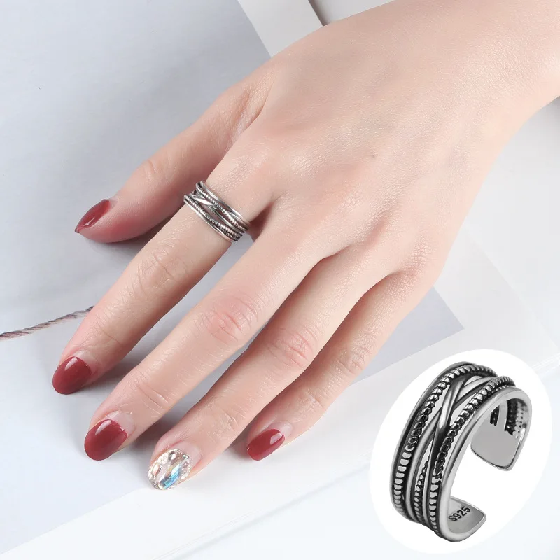 Богемные винтажные серебряные цветные ретро кольца для женщин Bijoux подарок