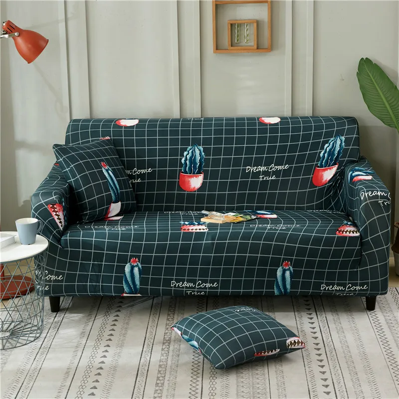 

Cactus Sofa Slipcovers Tight Wrap All-inclusive Slip-resistant Elastic Cubre Sofa Towel Corner Sofa Cover Couch Cover