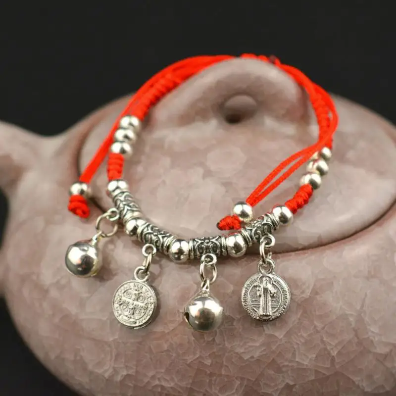 Женские кольца для рук модные тонкие красные подвески браслеты с ангельским