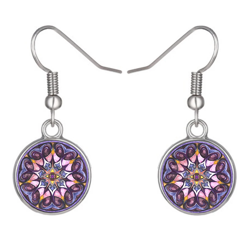 Женские серьги подвески TAFREE 2017 Винтажные Инь Янь Тай мандала цветок жизни