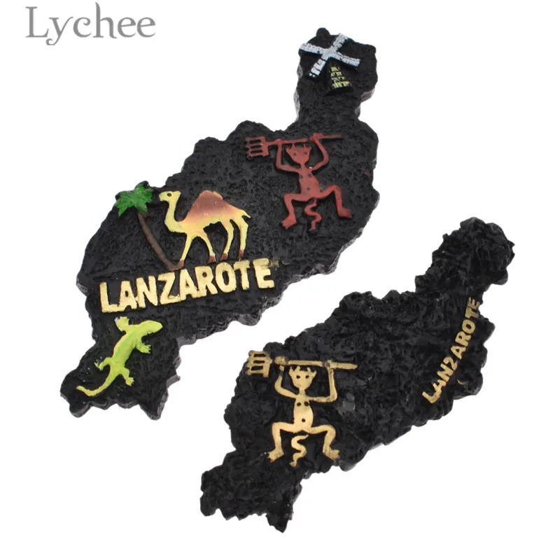 Магнит на холодильник Lychee Life Spain Lanzarote из смолы креативный 3D пейзаж магнит