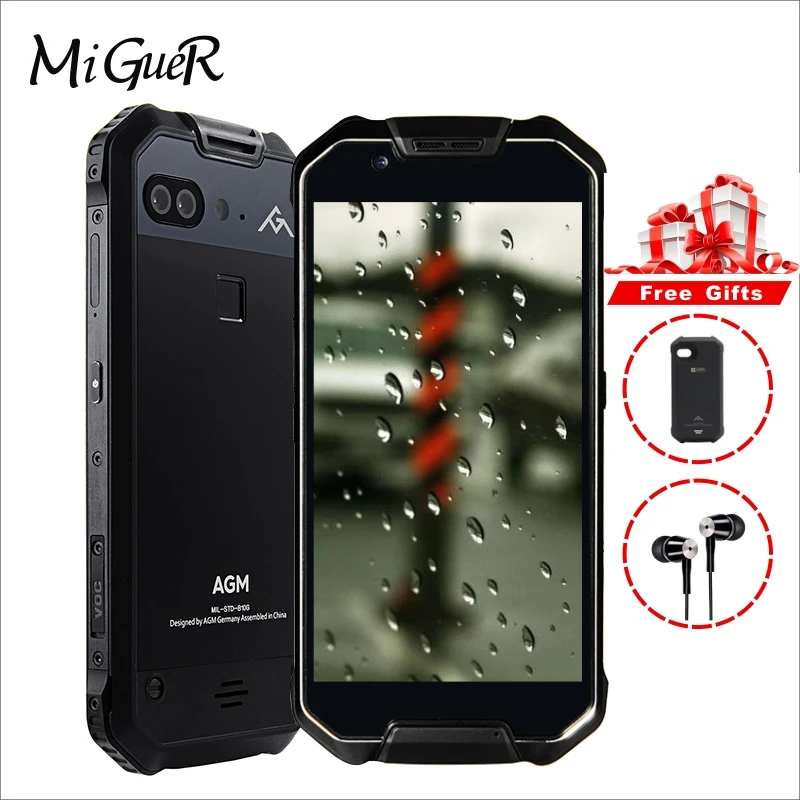 Оригинальный AGM X2 IP68 Водонепроницаемый мобильного телефона 5 дюймов FHD экран Android 7