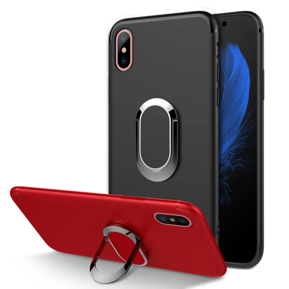 KISSCASE матовый чехол для телефона из ПК iPhone X XR XS MAX 7 Plus чехлы с держателем колец 8 6 6S