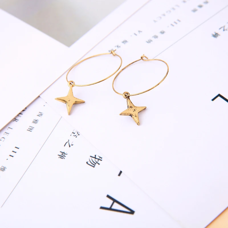 The Hottest More Choice Star Moon Semi-Round Annularity Drop Earrings Colours Rose Transparent Red Black Unique Custom Jewelry | Украшения