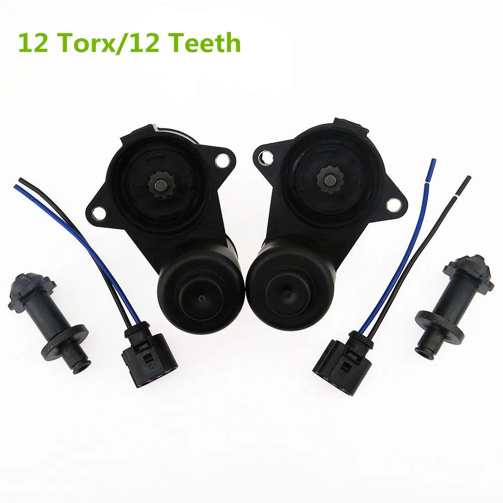 SCJYRXS 6/12 Torx задний электронный ручной тормозной суппорт серво-двигатель в комплекте с вилкой для Tiguan Passat B6 B7 CC 32332267 3C0 998 281 B - Название цвета: 2set 12 Torx