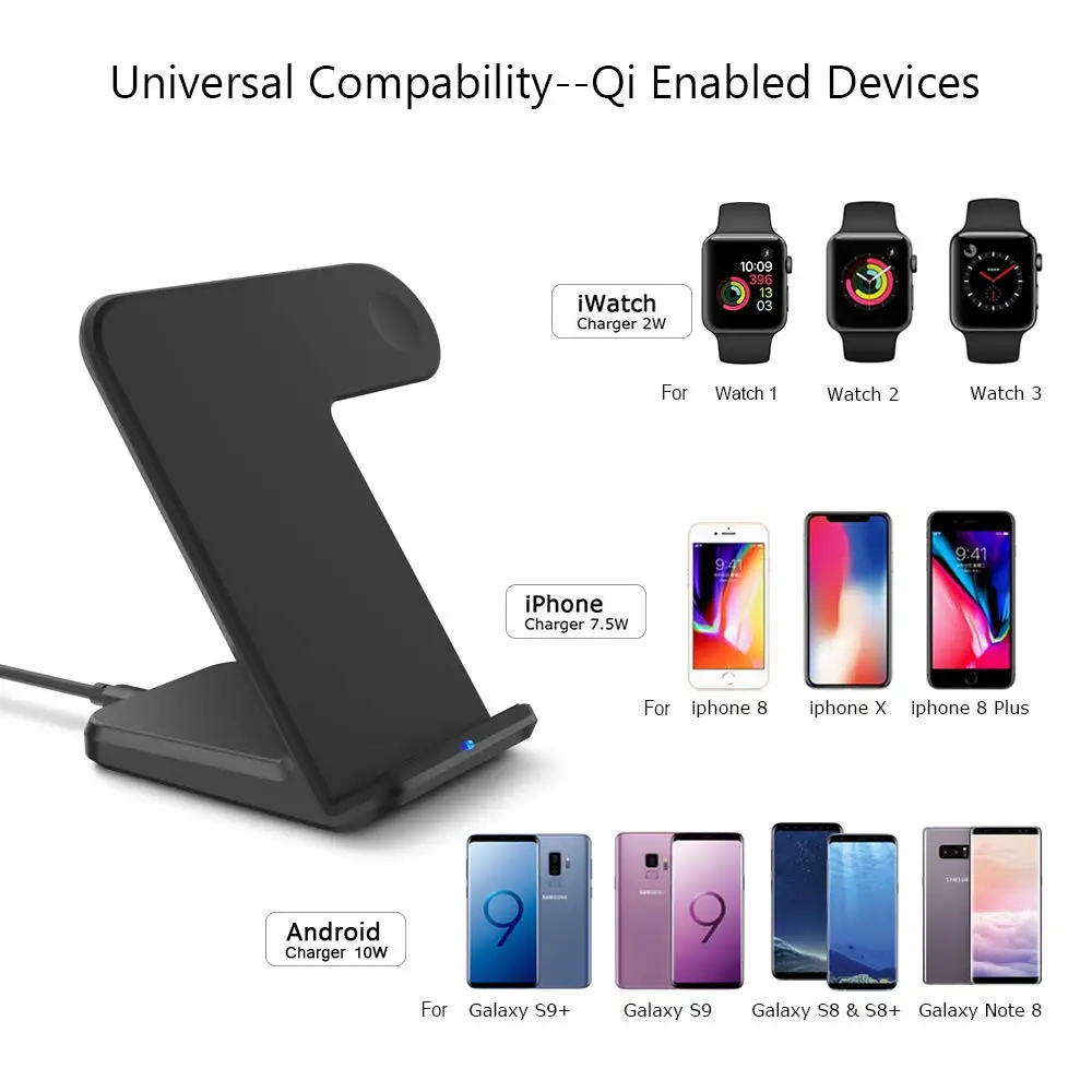 2in1 Wireless dock For Apple watch charger station QI Fast Magnetic Charging Stand for IPhone 12 11 10 9 iwatch serie 6 5 4 3 se | Наручные