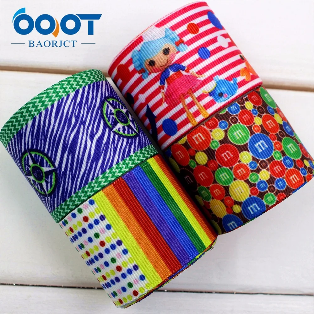 Ленты с героями мультфильмов OOT BAORJCT 38 мм 10 ярдов/партия термопечать grosgrain