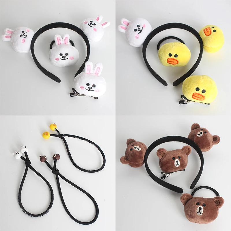 Эластичные резинки для волос с изображением мультяшного плюшевого медведя