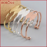 borosa 10pcs new arrival blank bangle setting goldsilver color cuff bangle high quality fashion jewelry pj068