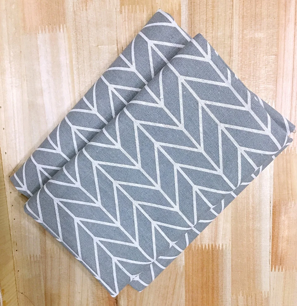 

Printed Cotton Linen Fabric For Quilting,DIY Sewing,Sofa,Curtain,Bag,Cushion,Furniture Cover,Half Meter Cloth Grey Arrow