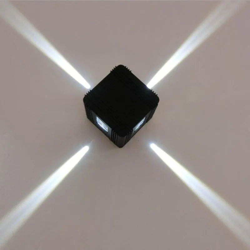 للبيع 5 قطعة/الوحدة 4W COB مربع IP67 مكعب أدى الجدار مصباح 4 الجانب الإضاءة في الهواء الطلق للماء IP65 حديقة غرفة نوم الشمعدان ضوء