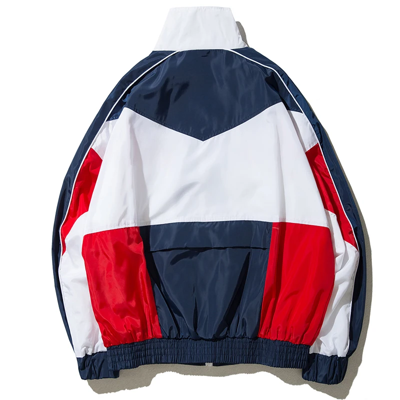 Aelfric Eden Color Block England Style Jackets Male Full Zipper Flight Coats Autumn Letter Print Casual Streetwear Jacket NC12 |