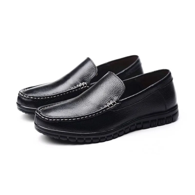 RAZAMAZA Men Genuine Leather Casual Shoes Slip On Flats Concise Handmade Office Club Lazy Man Footwear Size 38-44 | Обувь