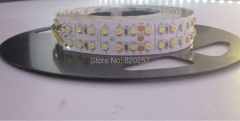 Free Shipping 5m/Reel 24V 3528 1200SMD LED CCT Color Temperature Adjustable And Dimmable Strip White+Warm White