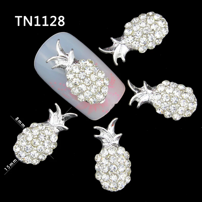 10 шт. 3D украшения для дизайна ногтей сделай сам блестки из серебристого сплава