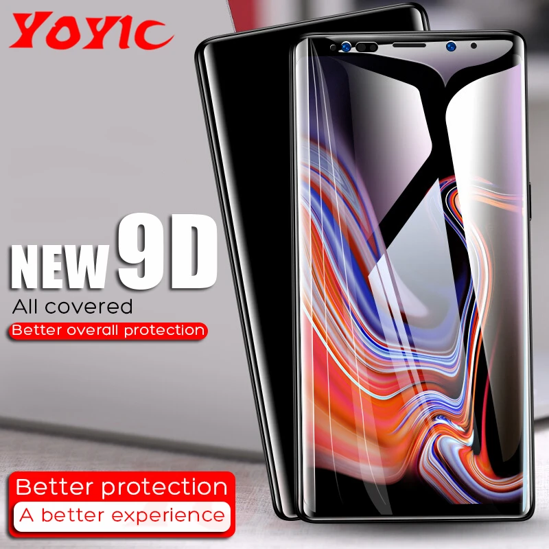 YOYIC 9D полностью изогнутое закаленное стекло для samsung Galaxy S9 S8 Plus S6 S7 Edge Защита экрана для samsung Note 8 9 стеклянная пленка