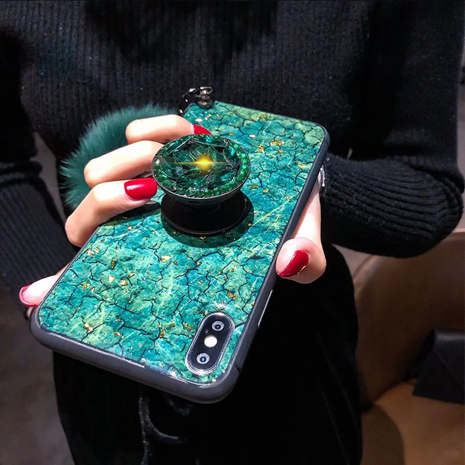 Роскошный чехол для samsung M20 силиконовый Мрамор с зажимом Galaxy S10 плюс Lite Коке Fundas