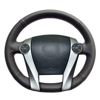 diy sewing on pu leather steering wheel cover exact fit for toyota prius 2009 2015