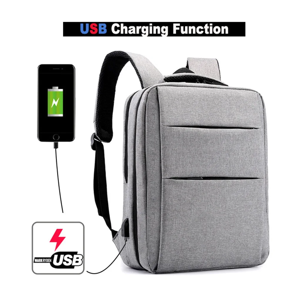 HeloFrn 2019 Fashion Men Backpack For 15.6 Laptop Bagpack USB Charg Large Capacity Male Travel Mochila Gray Black | Багаж и сумки