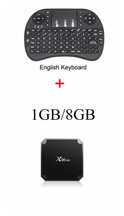 1G 8G with I8 Keybo 10 шт. Android 7,1 Smart tv BOX Amlogic S905W четырехъядерный X96 мини 1G/8G 2G/16G 2,4G wifi H.265 VP9 UHD 4K HDMI 2.0A медиаплеер - Цвет: 1G 8G with I8 Keybo