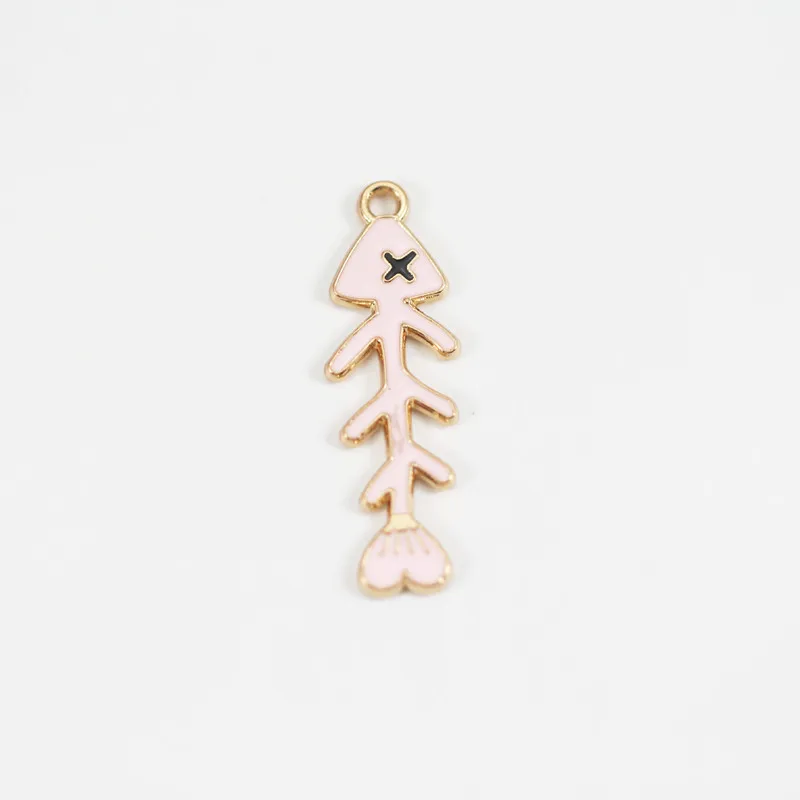 10pcs 11*35mm Cat fish bones Enamel Charms Pendant fit bracelet DIY Fashion Jewelry Accessories | Украшения и аксессуары