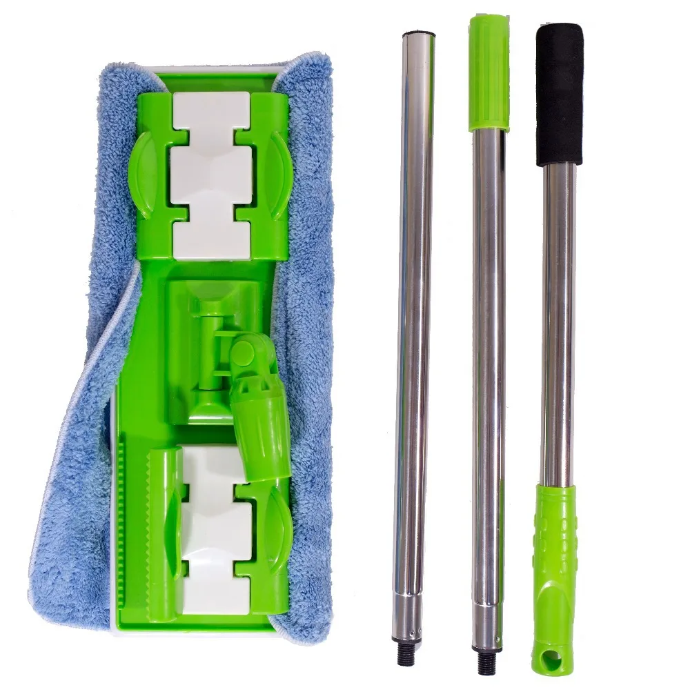 Швабра с тряпкой из вискозы и телескопической ручкой (117см) на зажимах | Дом сад