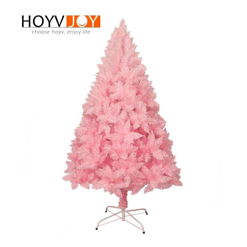 HOYVJOY 180 см Флокированная розовая Рождественская елка мини Новогоднее украшение