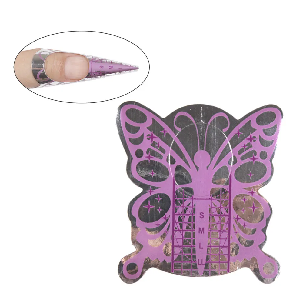 New Design 500Pcs/roll Nail Form Sticker UV Gel Nail Art Tip Extension Guide Tools for Salon Nails Care Transparent JT172
