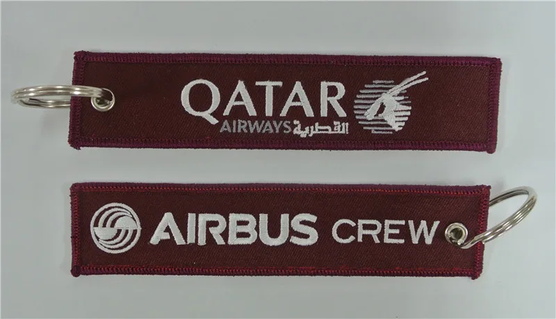 Qatar Airbus Flight Crew брелок с вышивкой 13x2 8 см 100 шт. в партии|flight crew|flight crew keychainflight airbus |