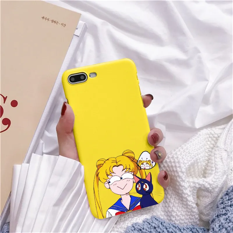 TPU Роза аниме японское Сейлор Мун каваи Кот Caso de Telefone Para o iphone 6 Puls S 7 8 Puls X Casos Macio Voltar Capa Funda Coque - Цвет: TPU