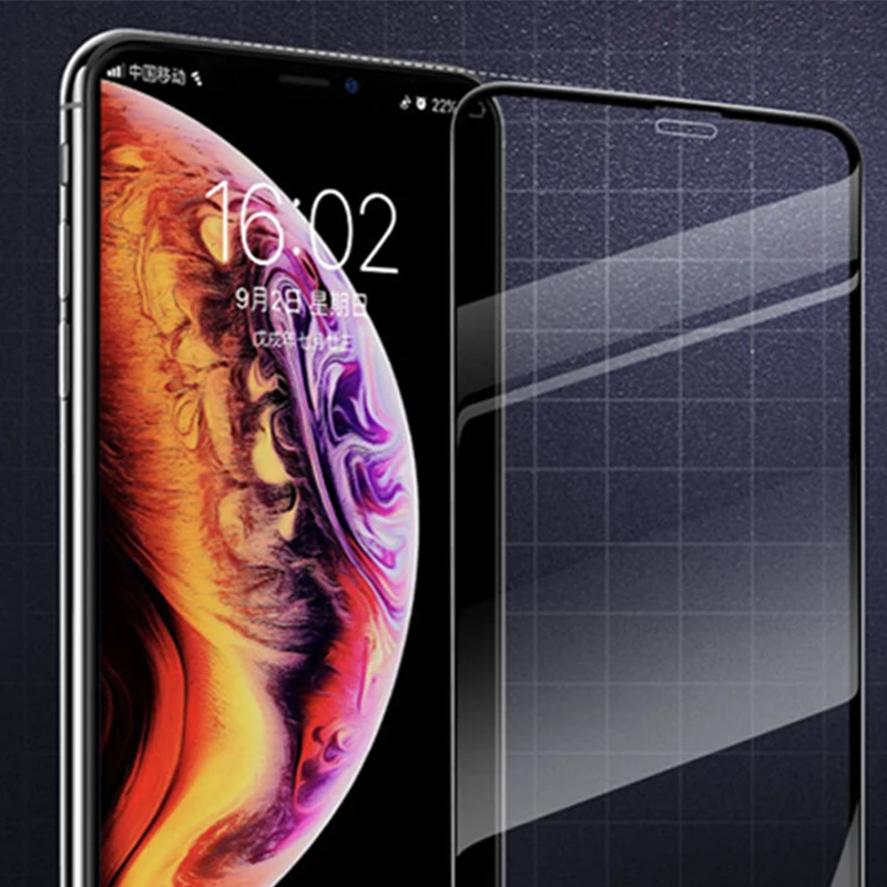 2 шт. 9D Защитное стекло для iPhone XS MAX экрана 8 7 6 plus X XR закаленное Полное покрытие