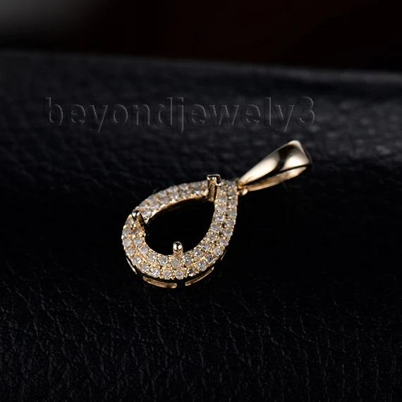 Новинка! Свадебные ювелирные изделия 18Kt желтое золото груша 5х8 мм полукрепление