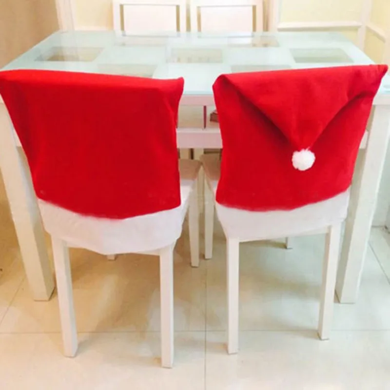 1 шт. Рождественский чехол на спинку стула украшение Санта Клаус красная шляпа