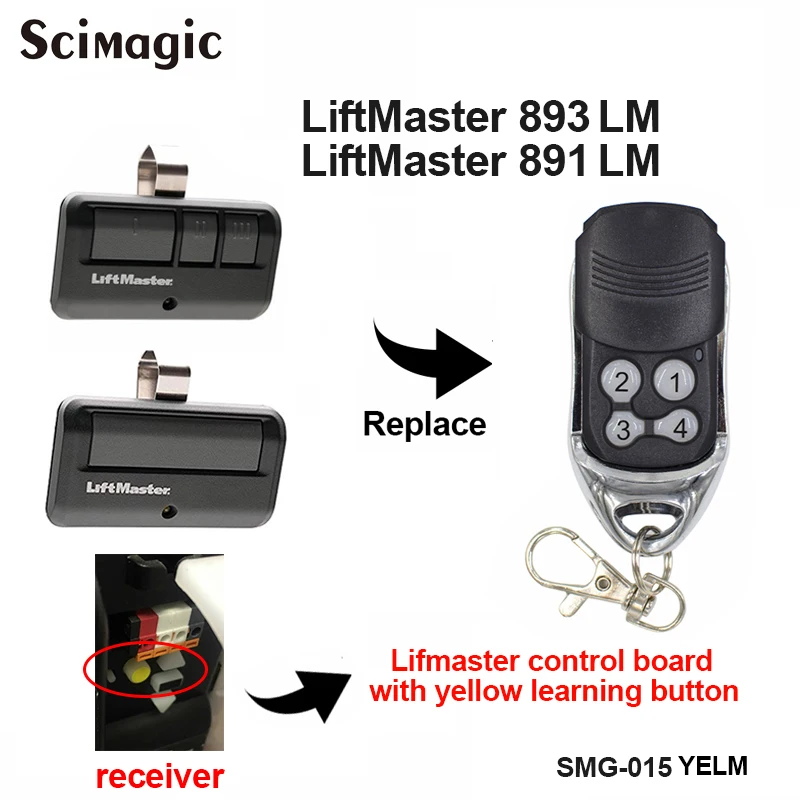 Пульт дистанционного управления для гаражных ворот LiftMaster 893LM 3 кнопки + 2 0 myQ 953ESTD