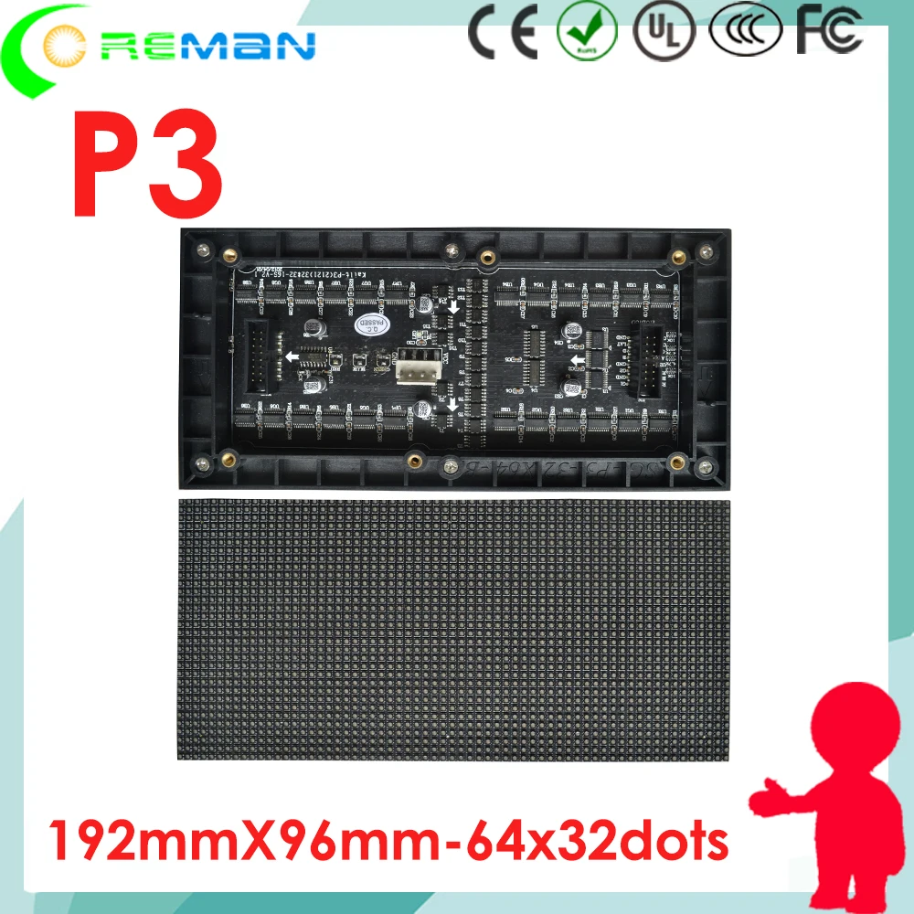 Ali express низкая цена 32x64 p3 светодиодный знак модуль высокой яркости для помещений