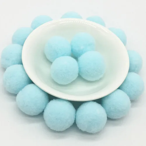 20mm 60pcs 20g Светильник синий верх: помпоны-8/10/15/20/25/30 мм меха роскошный баскетбольный мяч для ремесла Сделай Сам мягкий помпон на свадьбу для пошива домашней одежды на ткани аксессуары 20g - Цвет: 20mm 60pcs 20g