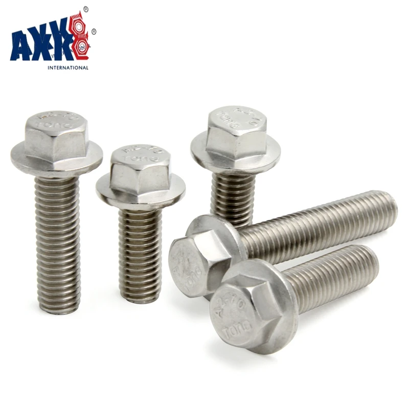 AXK 2 шт. GB5787 A2-70 Hex Винтов Фланца Рамка Болт M8 * 16/20/25/30/ 35/40/45/50 мм | Обустройство дома