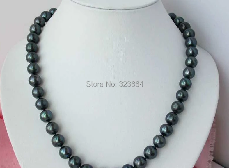 17&quot 12mm round Tahitian black FW pearl necklace mabe | Украшения и аксессуары