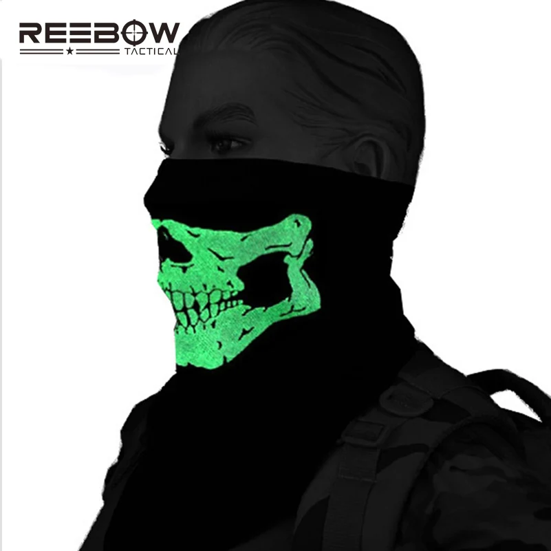 Военная Тактическая Маска с черепом призрак светящийся светоотражающий