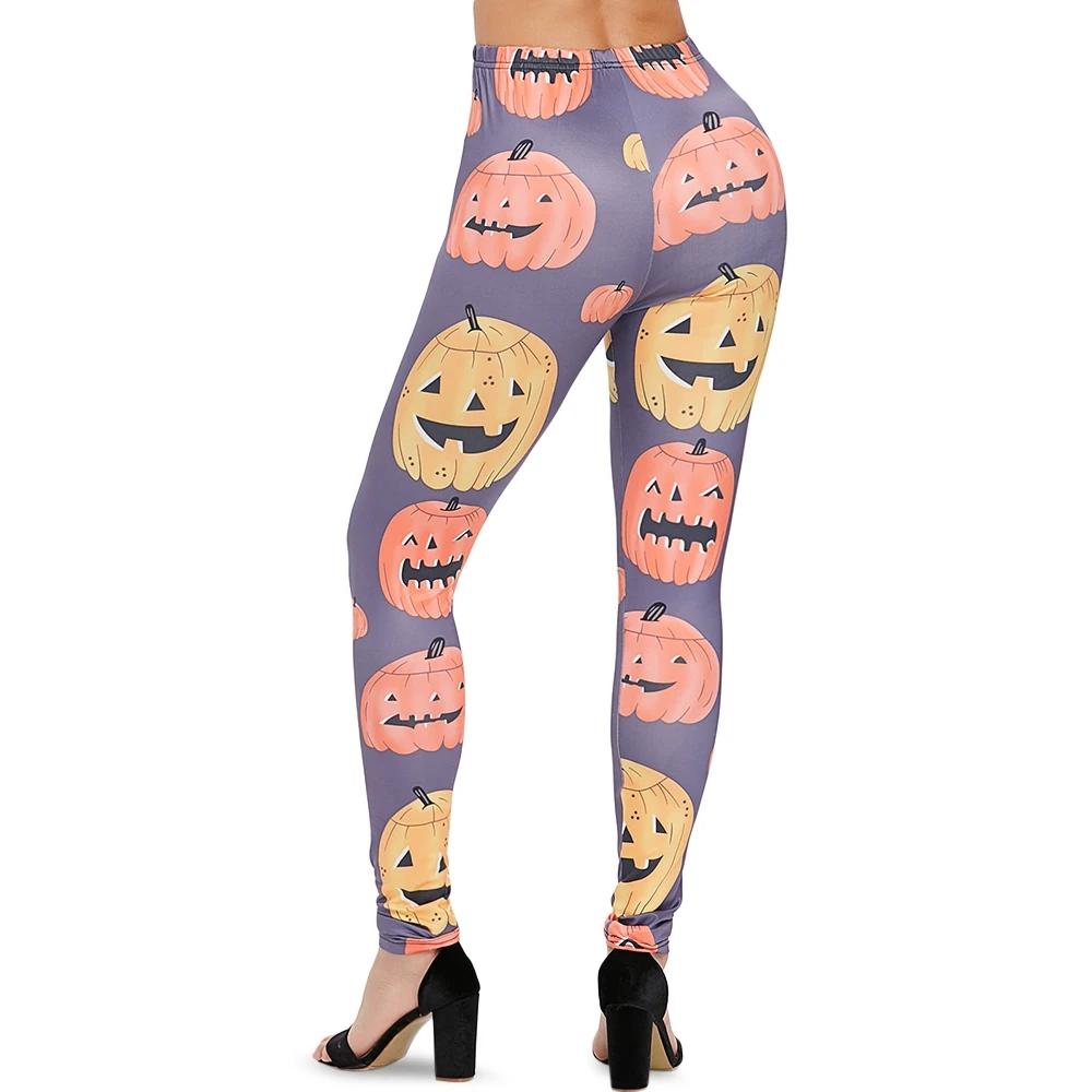 Seamless High Waist Yoga Leggings Halloween Cartoon Pumpkins Print Tights Women Workout Fitness Clothing Training Pants Female | Спорт и