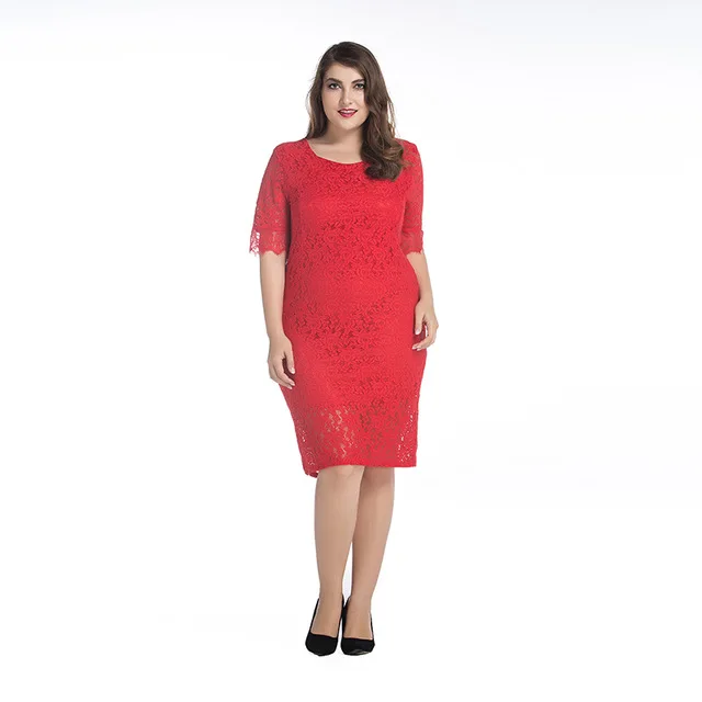 Robe, летнее женское платье, красное, черное, кружевное платье, украинские платья размера плюс 10XL 8 XL, элегантные Клубные вечерние платья, Vestido de festa - Цвет: Красный