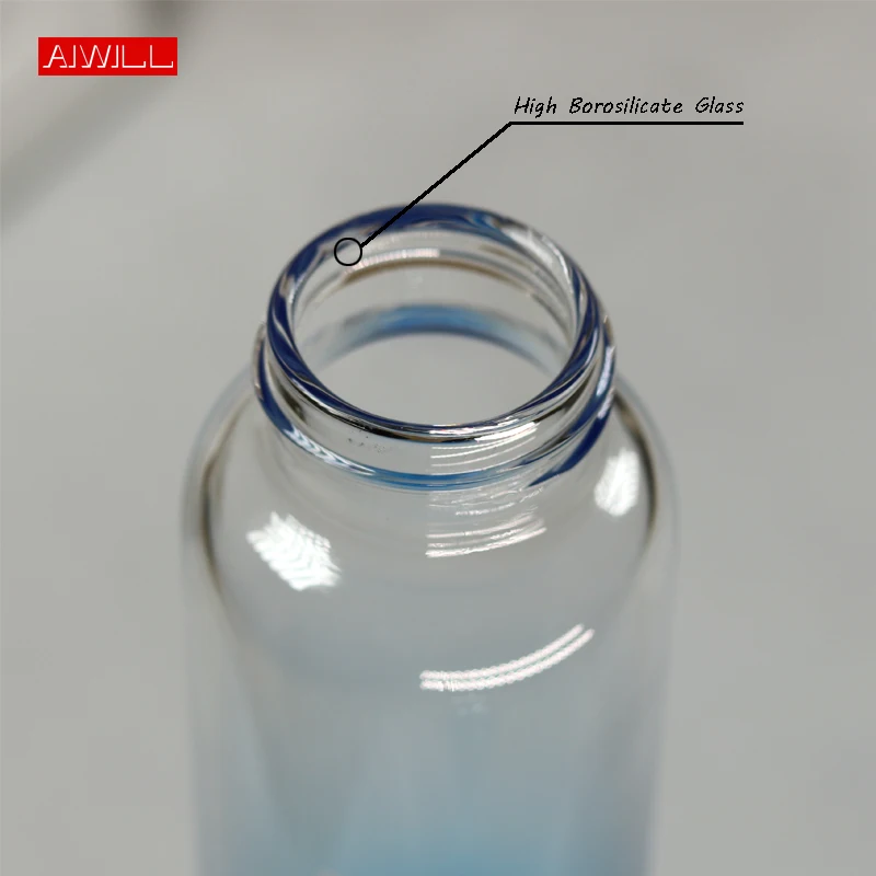 Стеклянные бутылки для воды AIWILL многоцветные прозрачные модные творческие